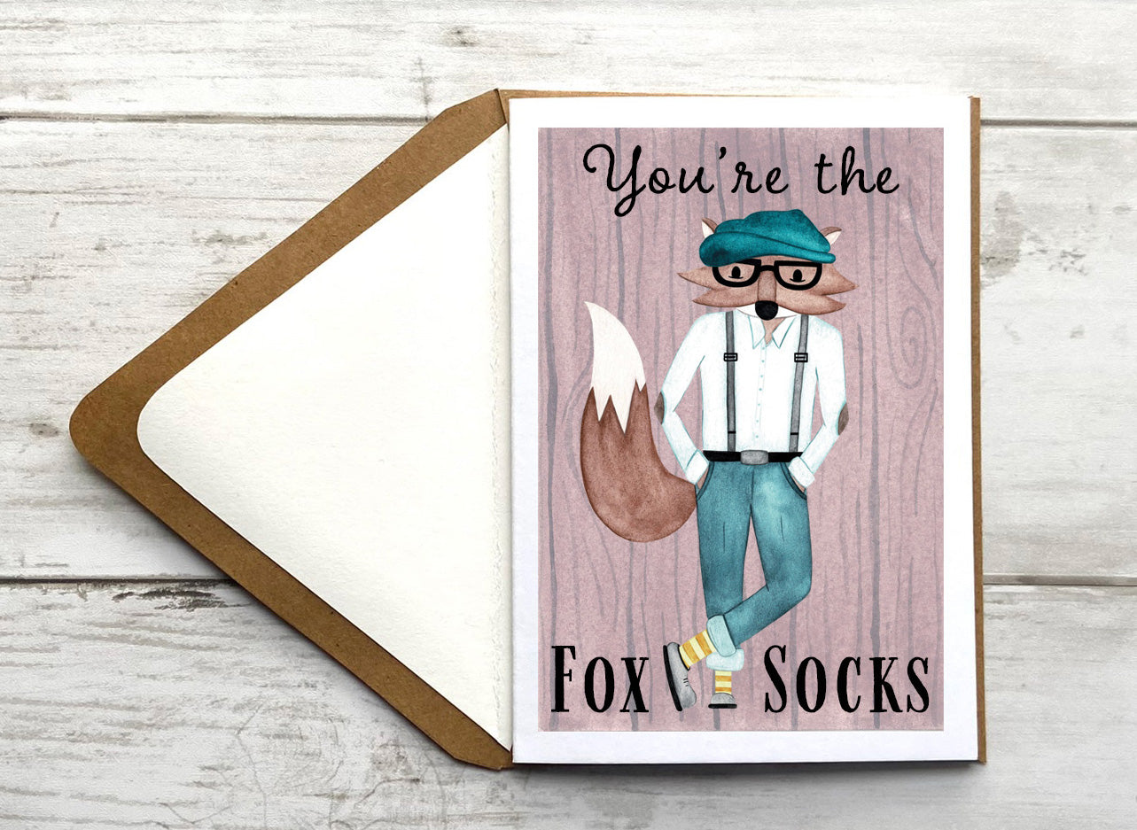 You're The Fox Socks Notecard