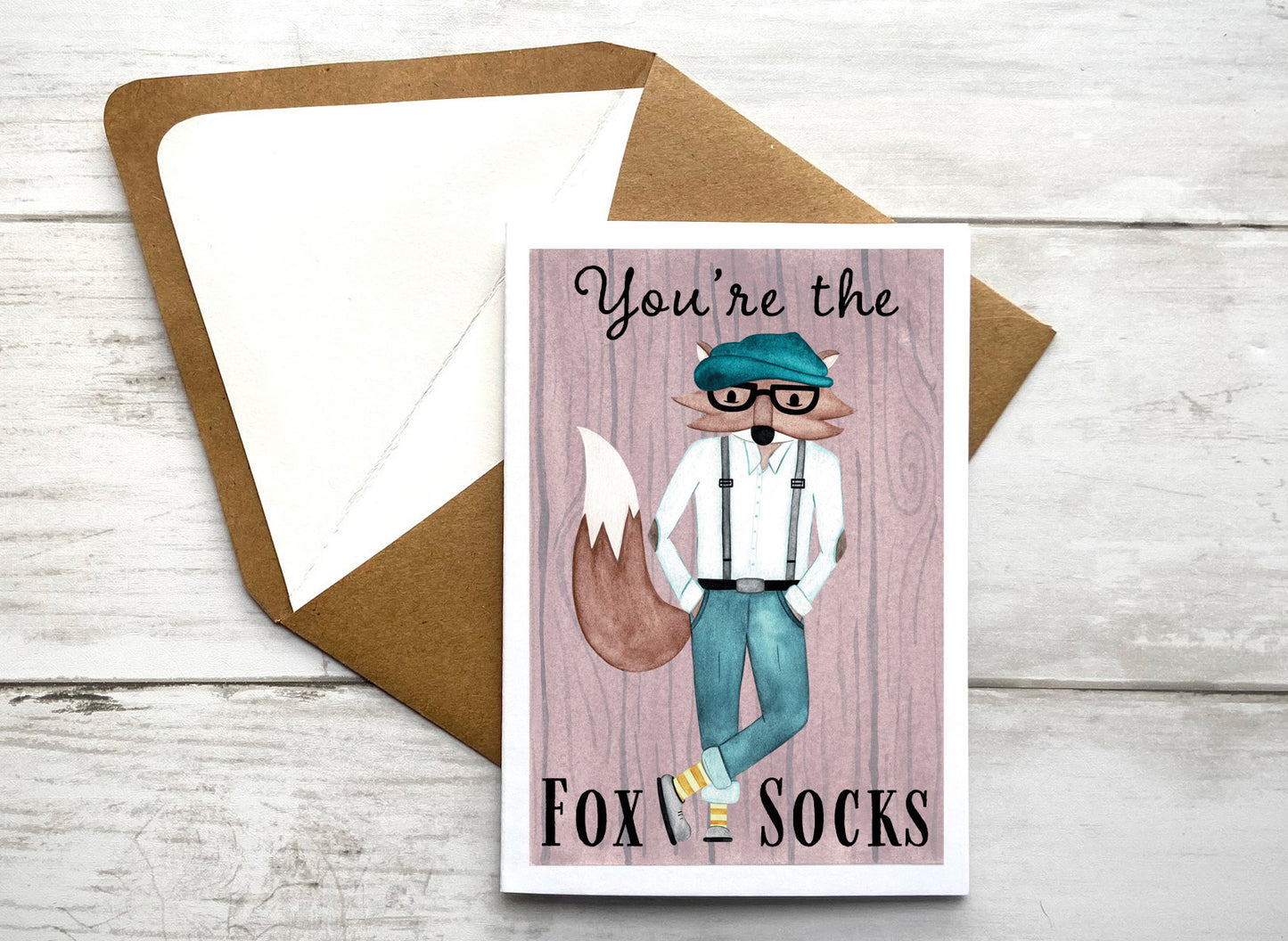 You're The Fox Socks Notecard