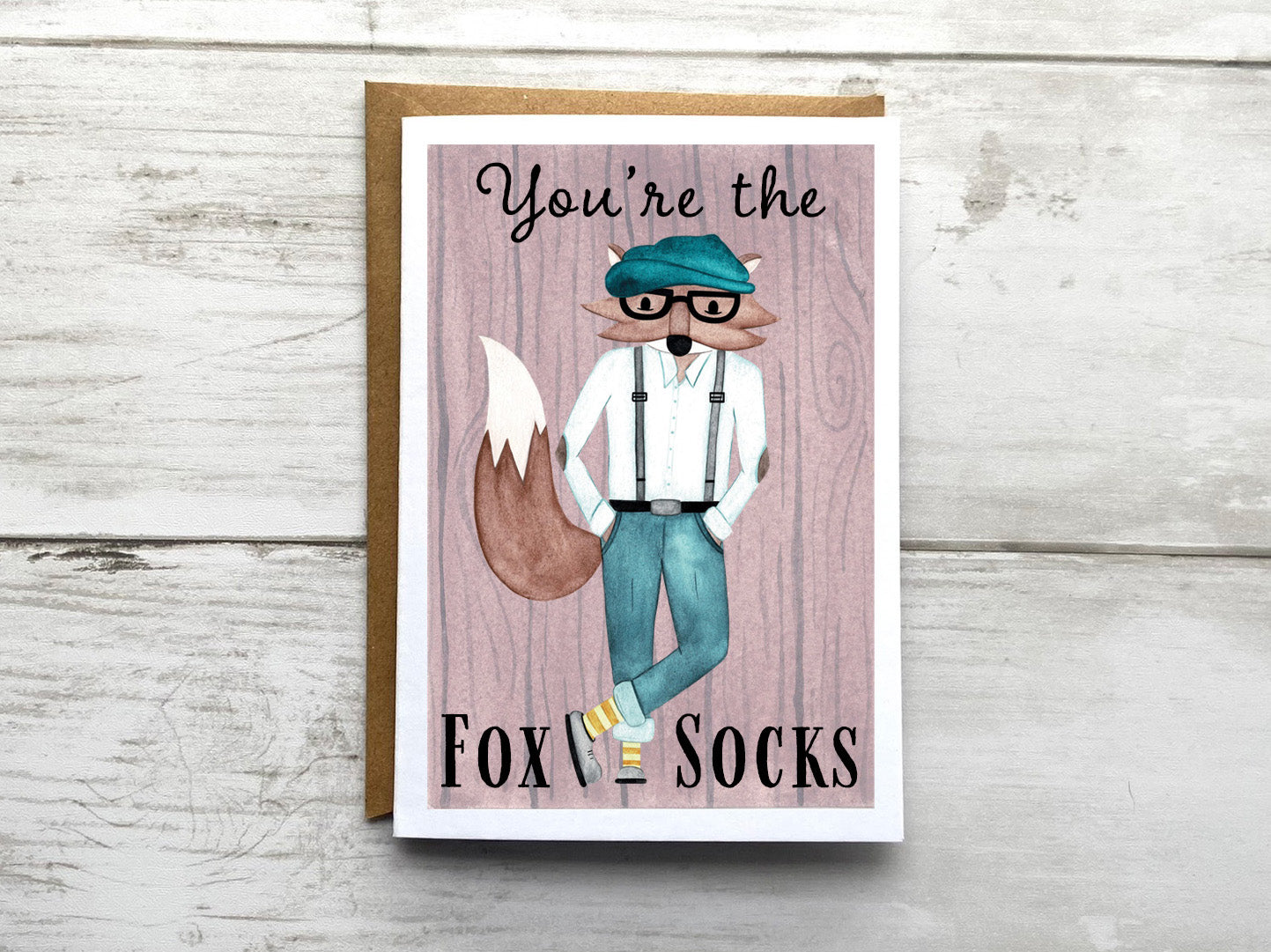 You're The Fox Socks Notecard