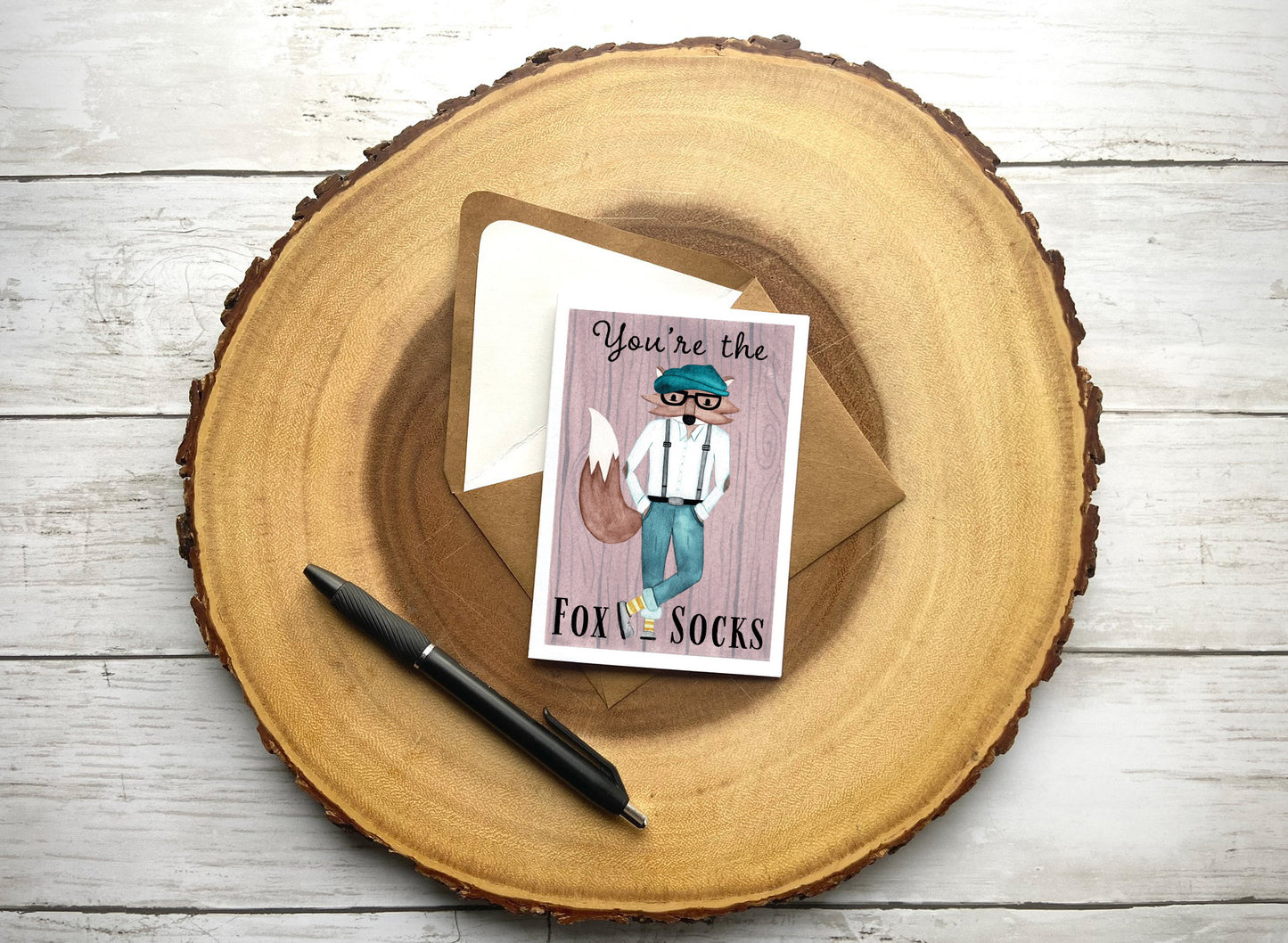 You're The Fox Socks Notecard