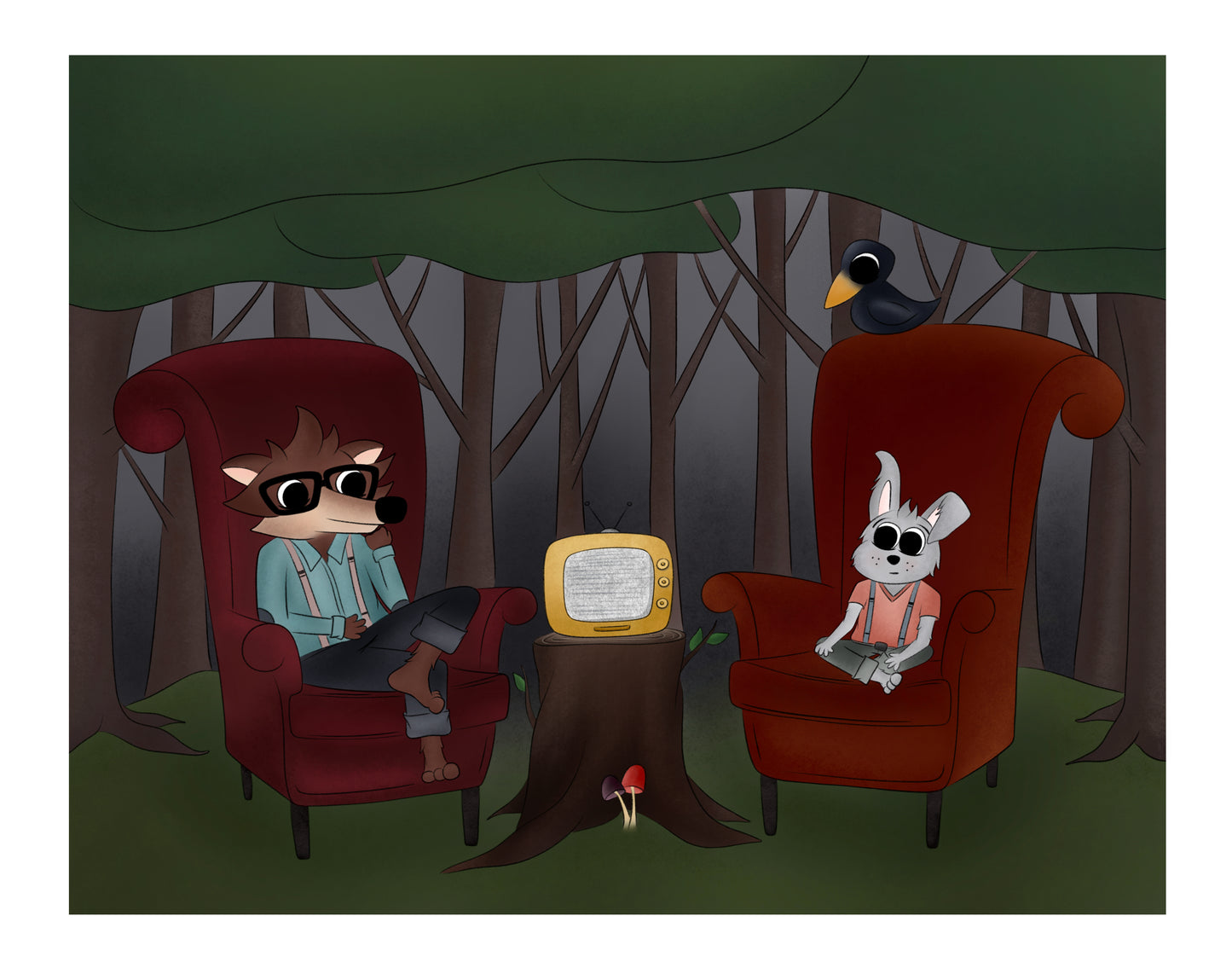 "The Interview" Whimsical Illustration Print