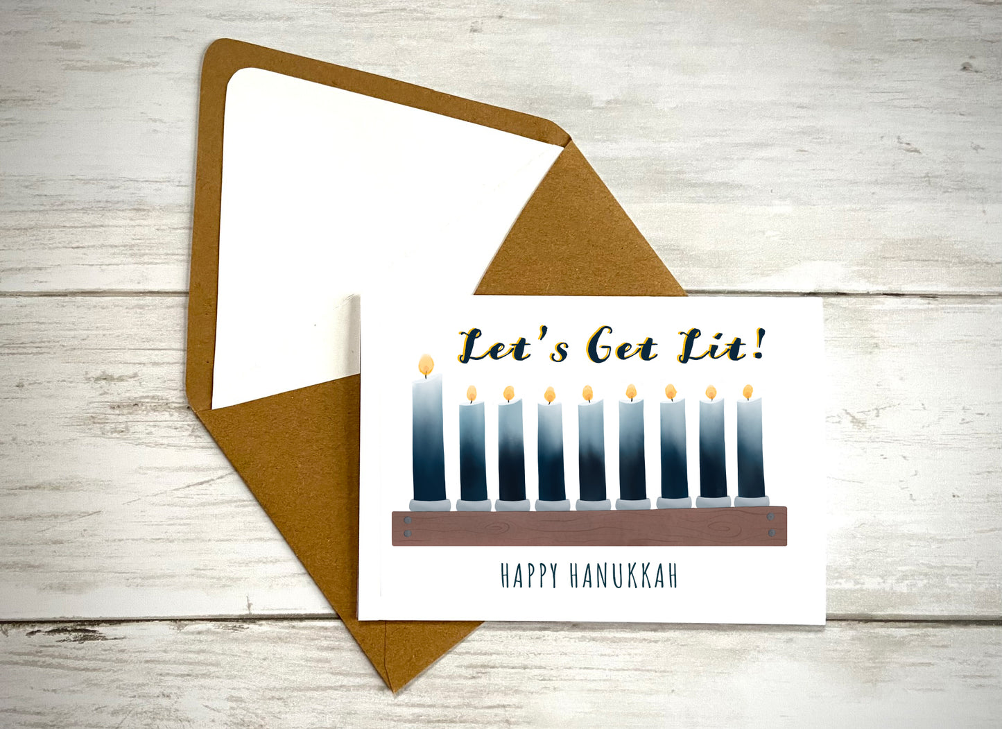 Let's Get Lit Hanukkah Notecard