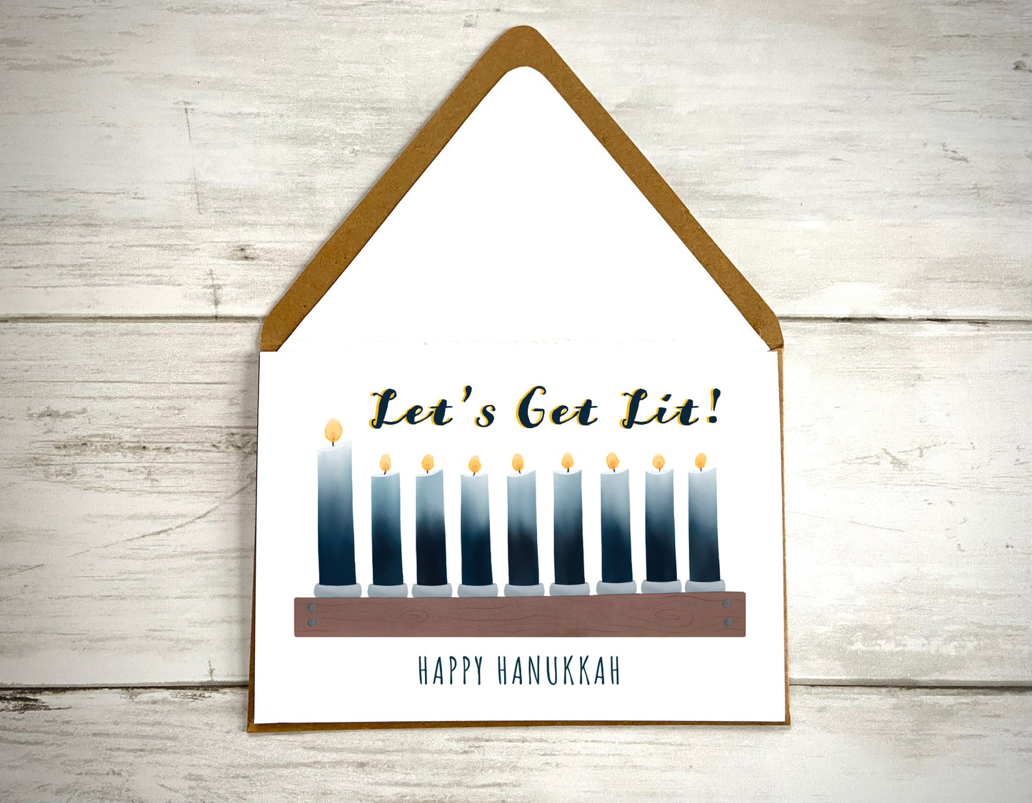 Let's Get Lit Hanukkah Notecard