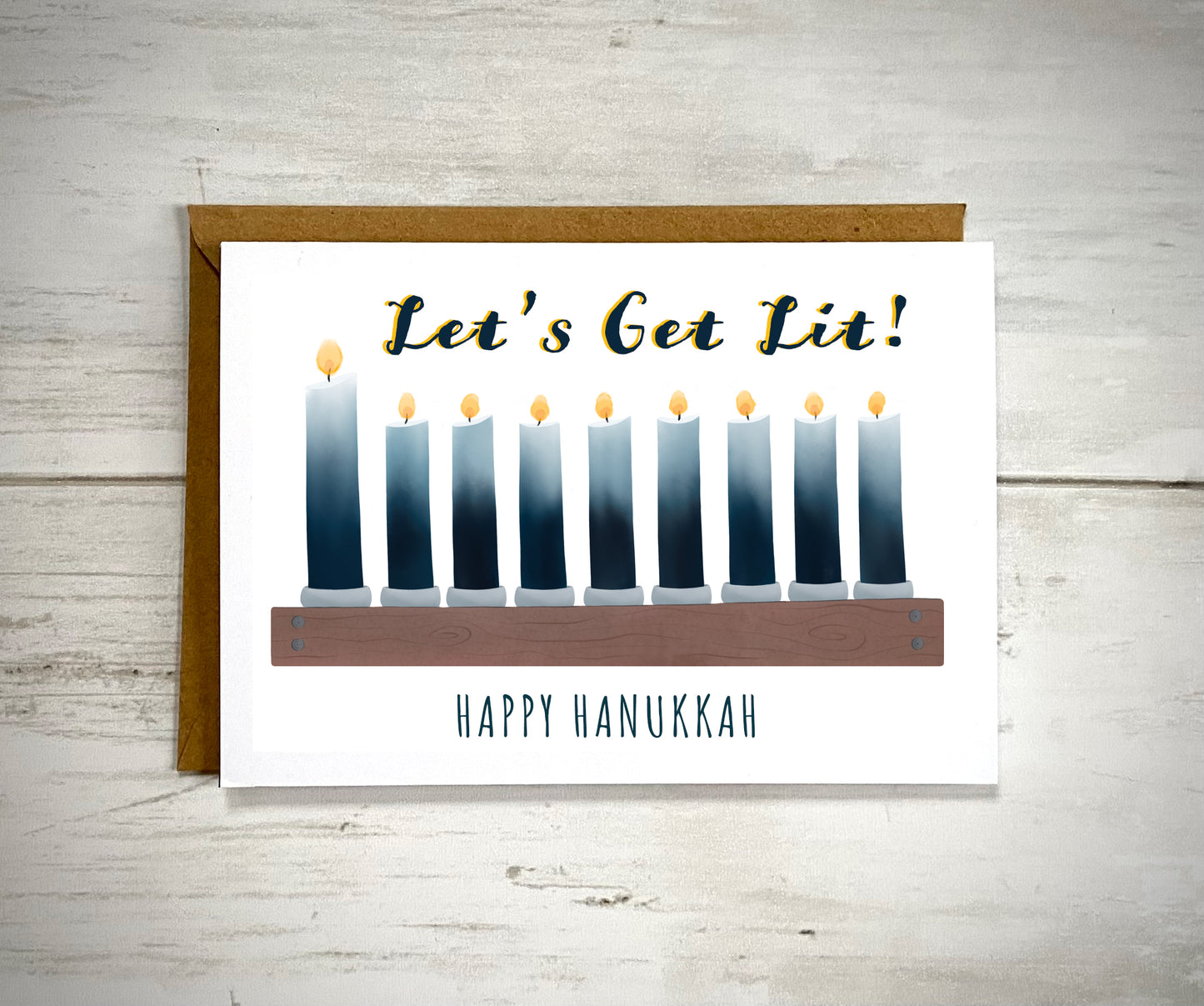 Let's Get Lit Hanukkah Notecard