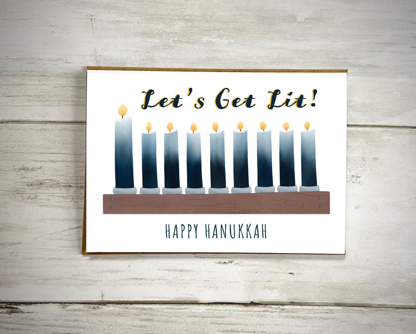 Let's Get Lit Hanukkah Notecard