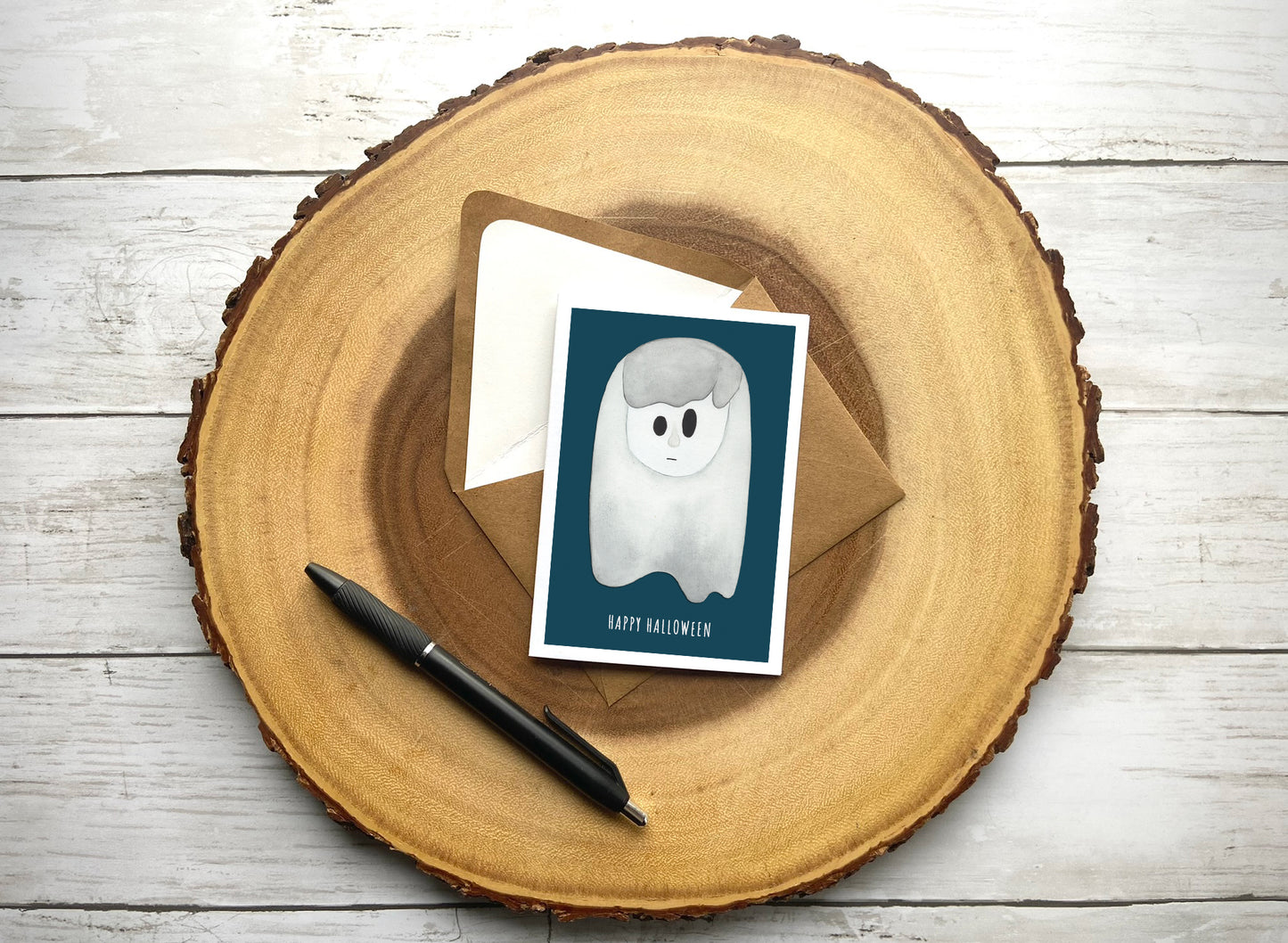Ghost Halloween Notecard