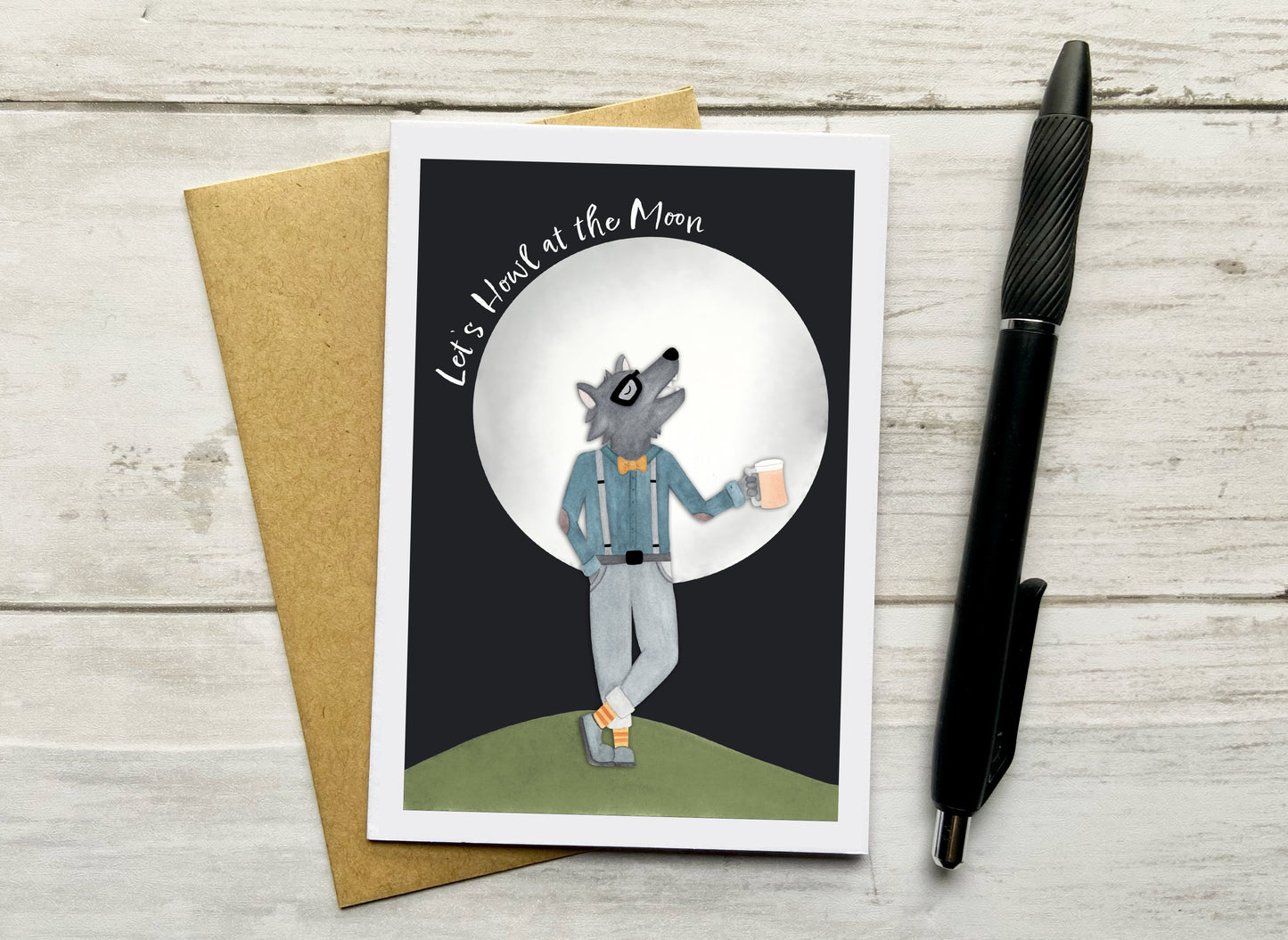 Let's Howl at the Moon Notecard