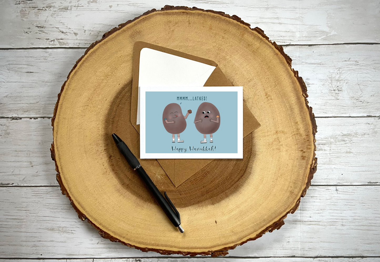 Happy Hanukkah Latke Notecard