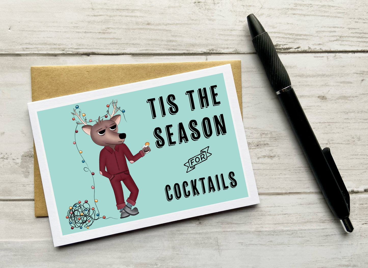 Tis the Season for Cocktails Notecard