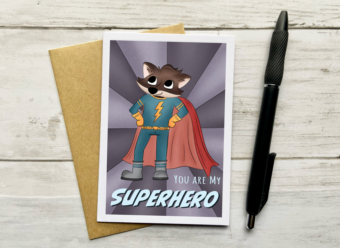 You Are My Superhero Notecard