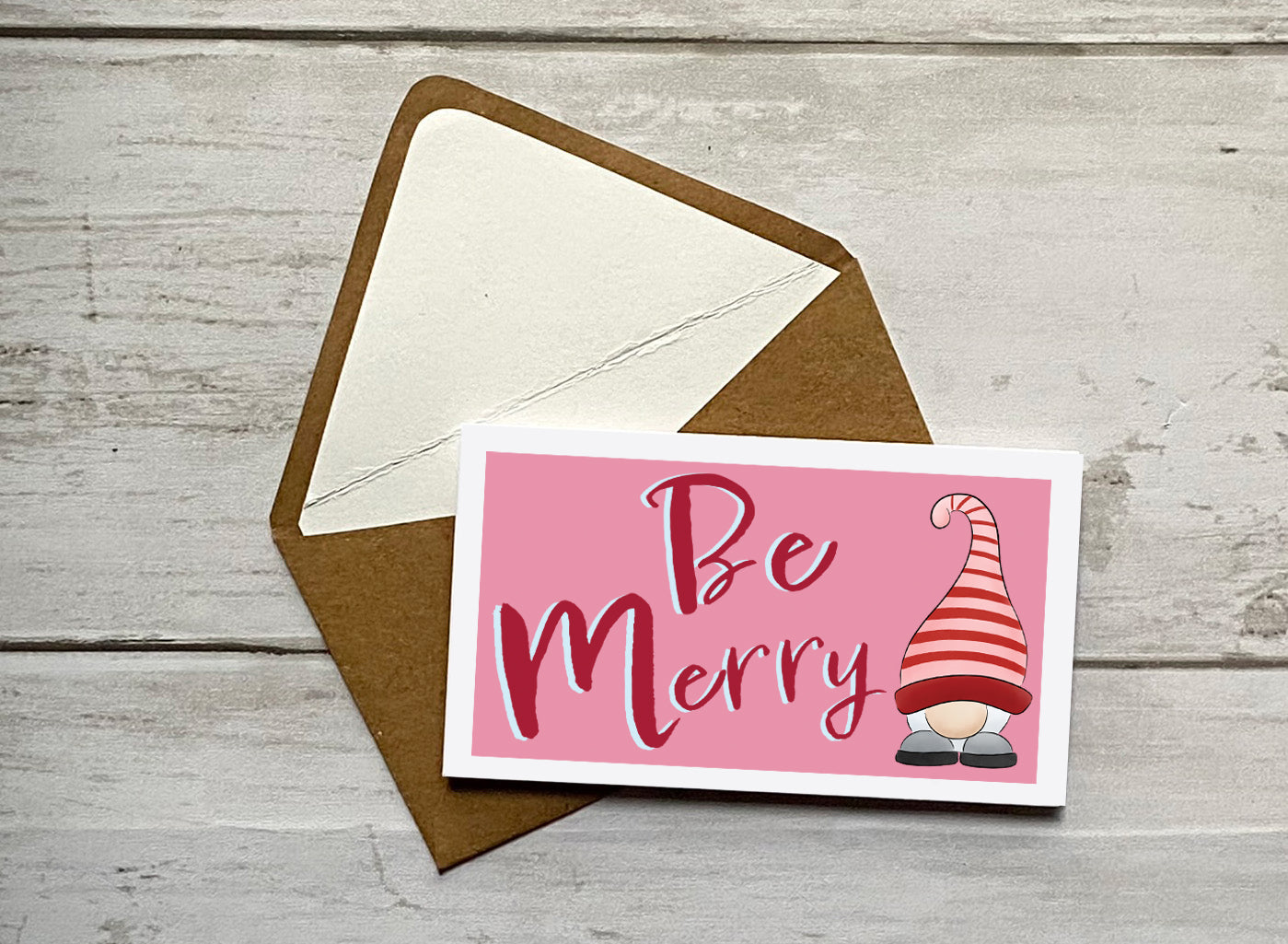 Wee Lil' Notecard - Be Merry