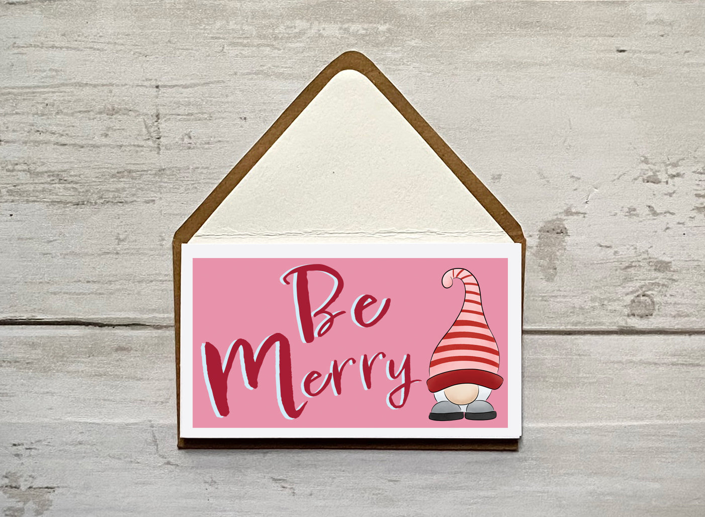 Wee Lil' Notecard - Be Merry