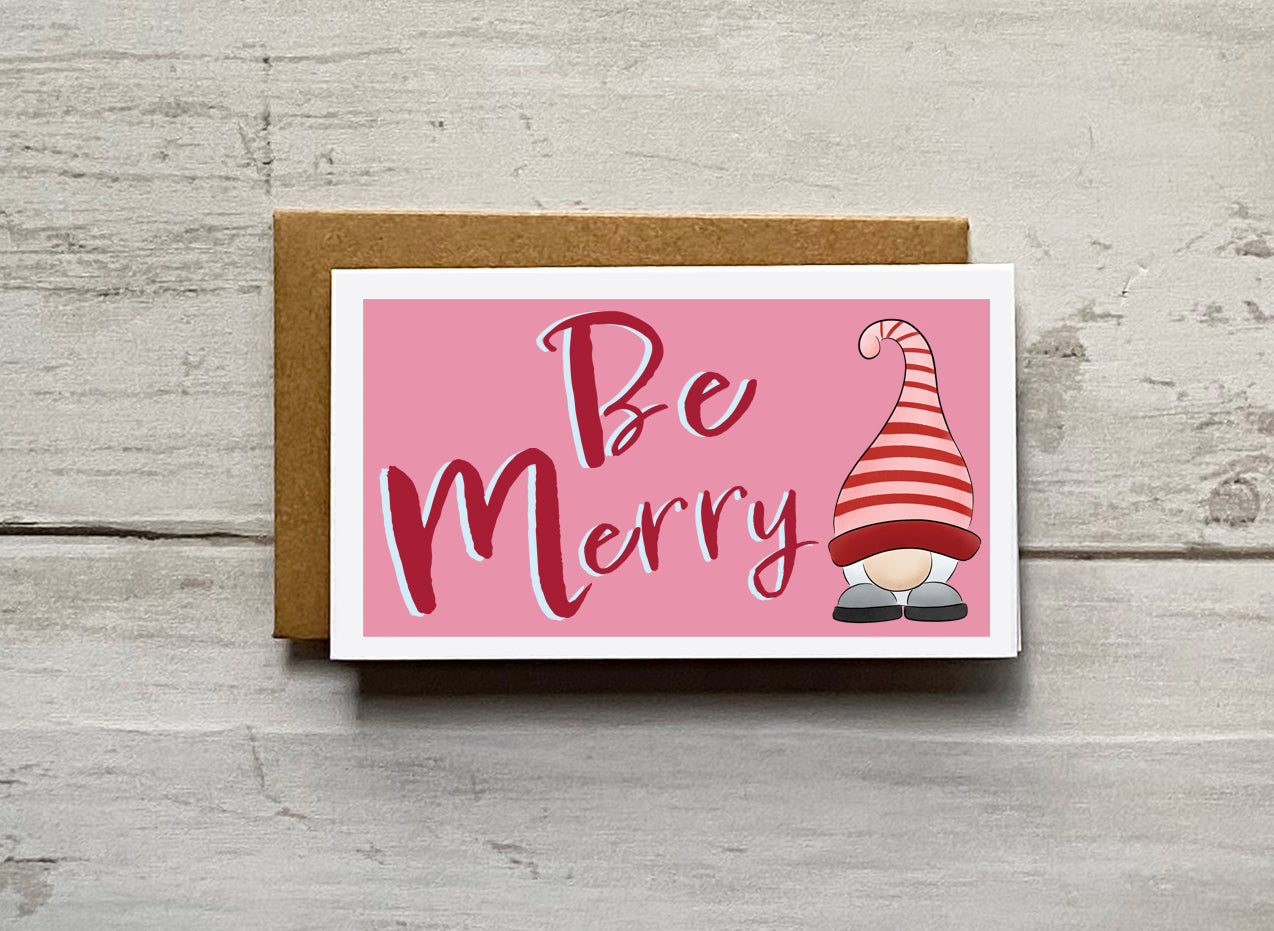 Wee Lil' Notecard - Be Merry