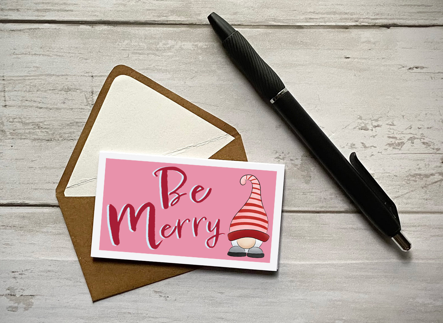 Wee Lil' Notecard - Be Merry