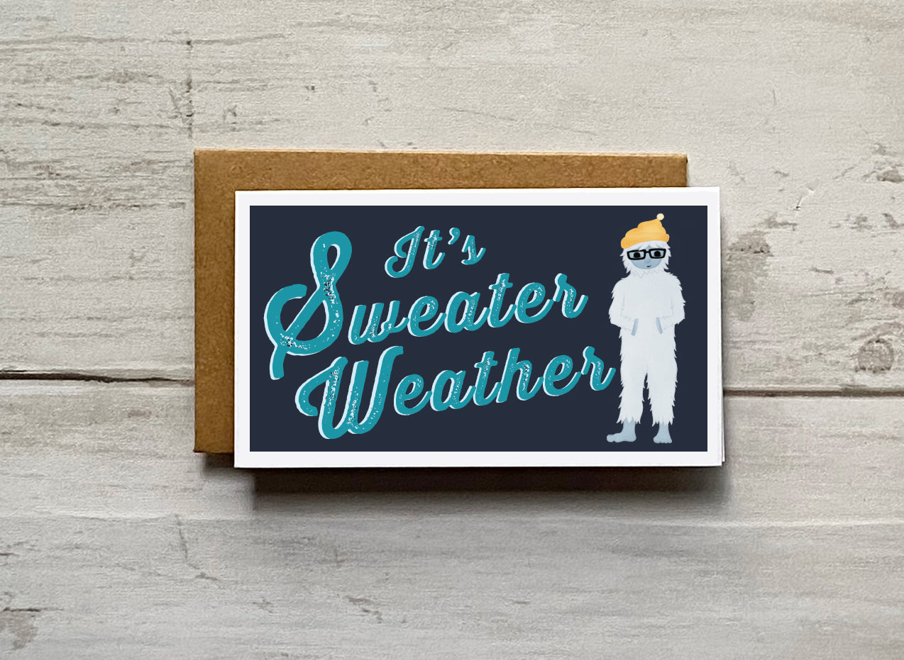 Wee Lil' Notecard - Yeti Sweater Weather