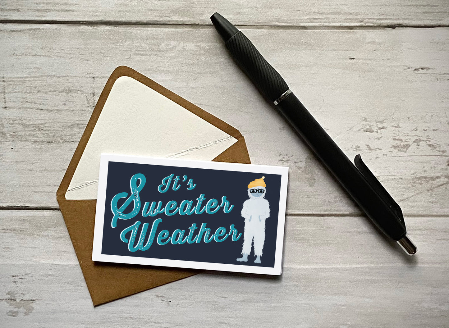 Wee Lil' Notecard - Yeti Sweater Weather