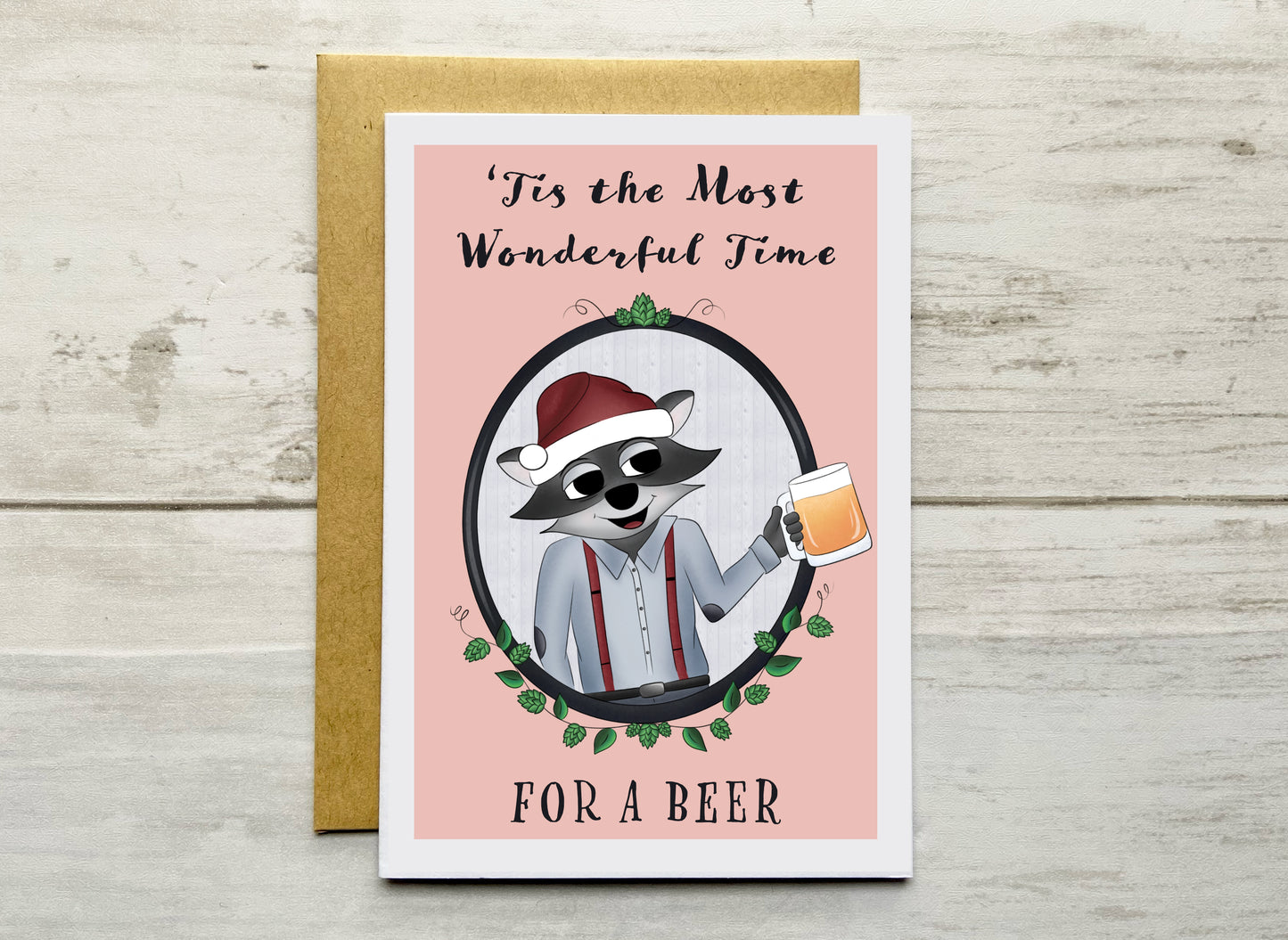 Most Wonderful Time for a Beer Holiday Notecard