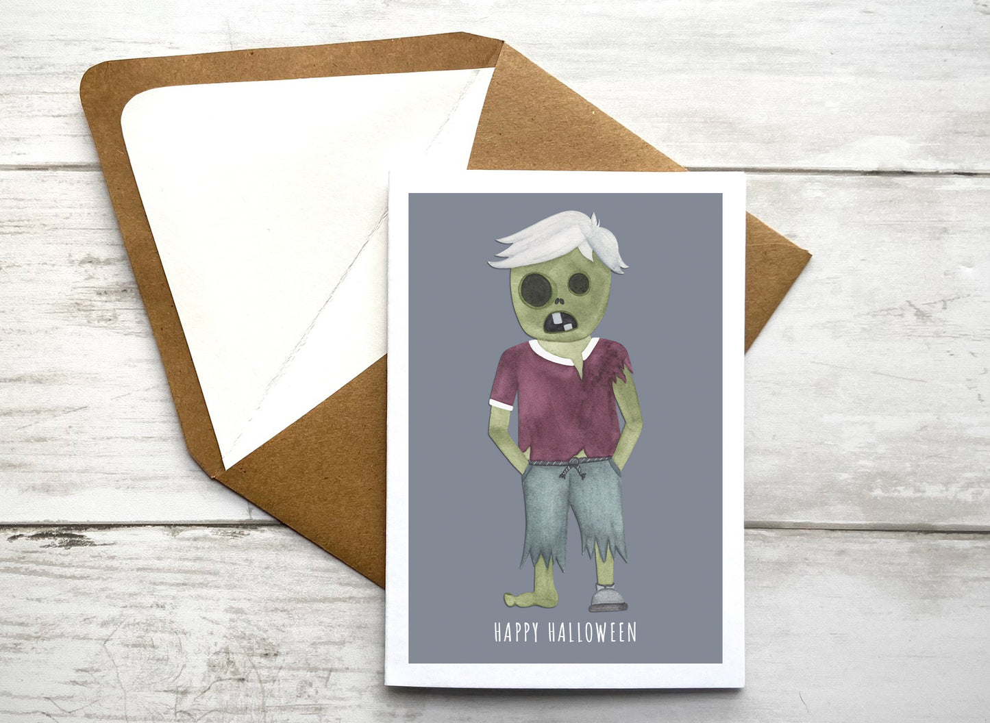 Zombie Halloween Notecard