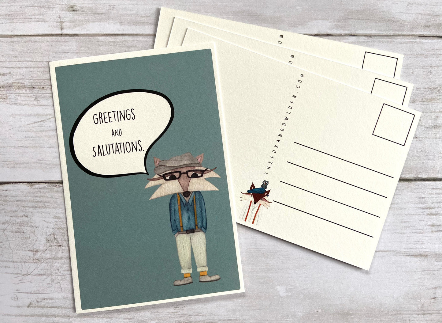 Woodland Fox Postcard