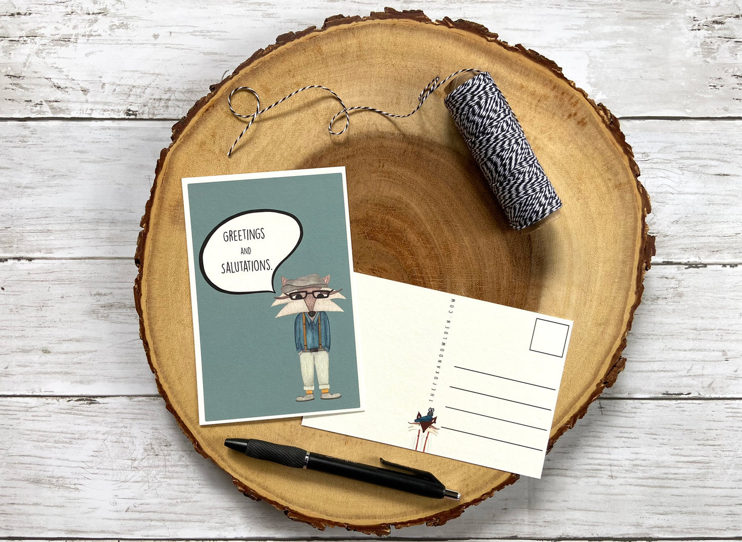Woodland Fox Postcard