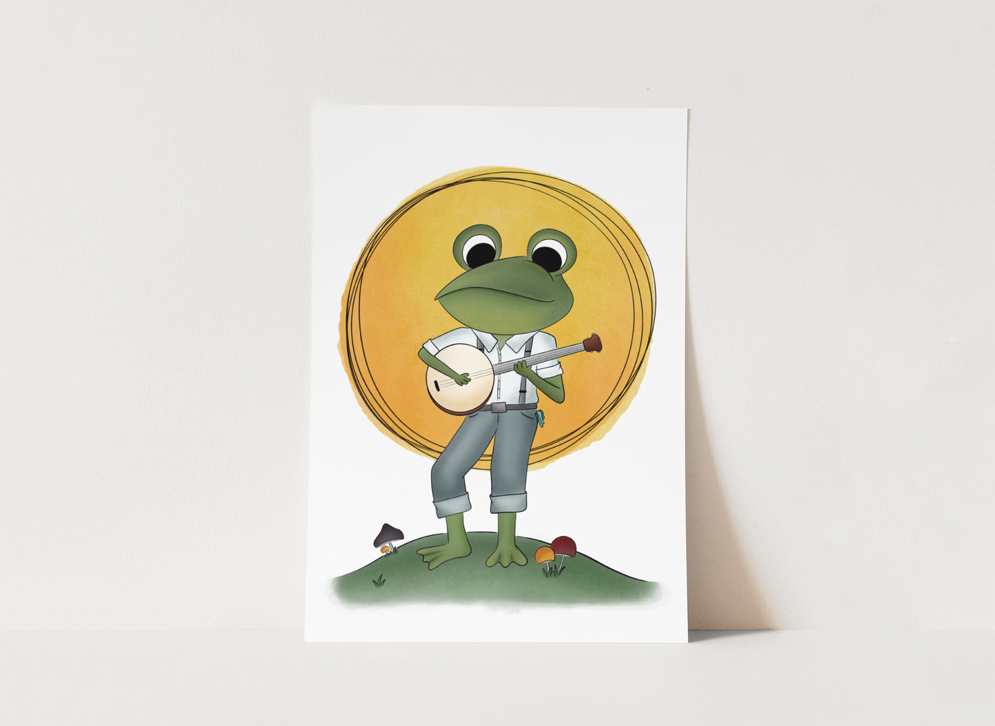 "Banjo Frog" Whimsical Illustration Print