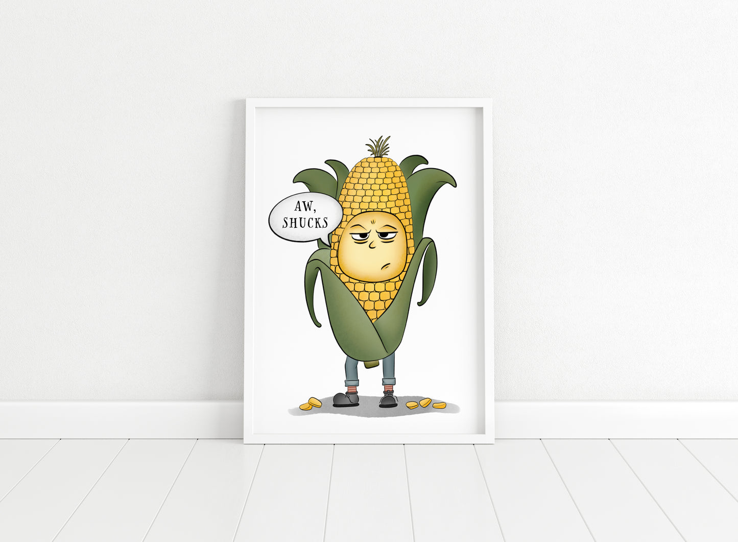 "Angsty Corn on the Cob" Whimsical Illustration Print