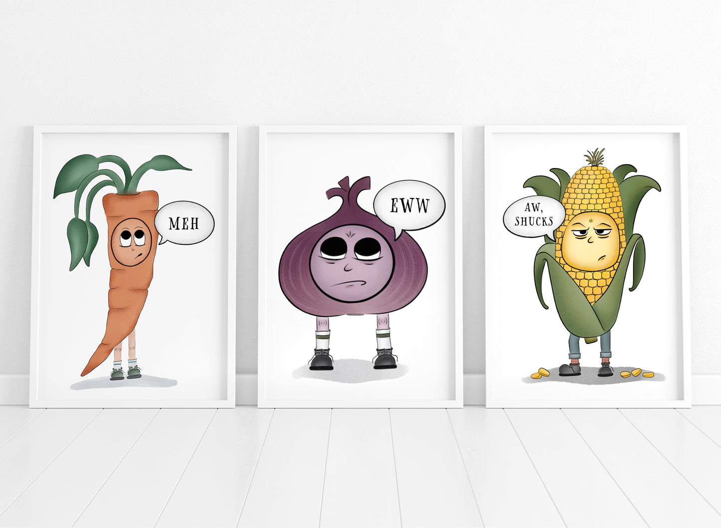 "Angsty Corn on the Cob" Whimsical Illustration Print