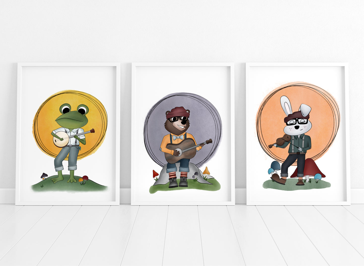 "Fiddle Rabbit" Whimsical Illustration Print