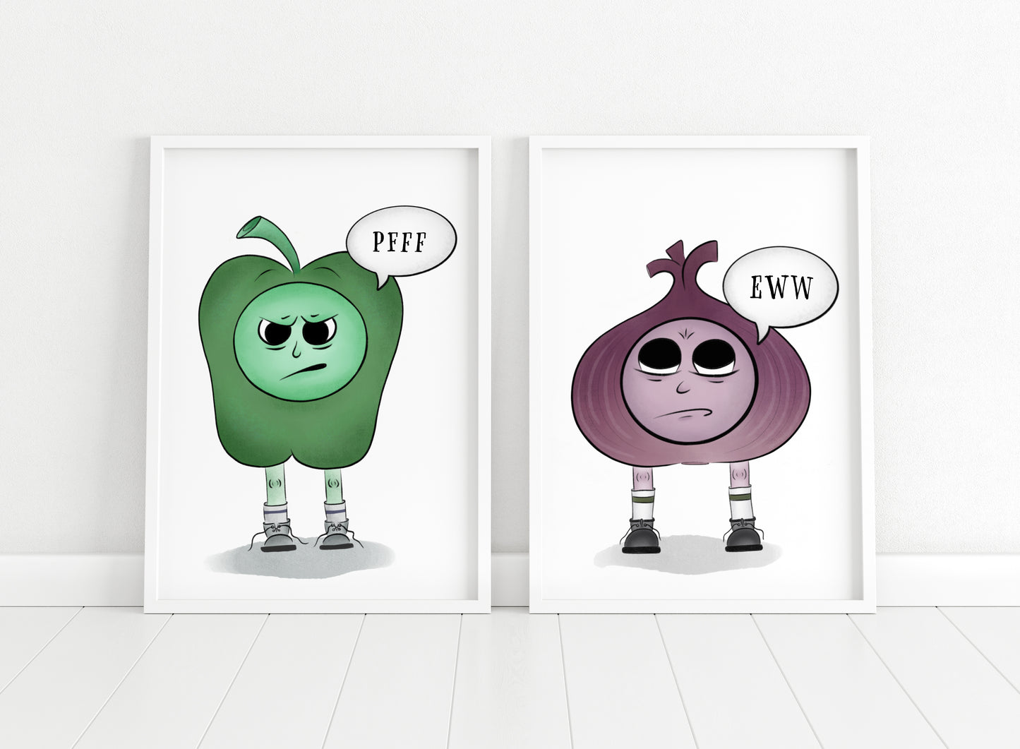 "Angsty Green Pepper" Whimsical Illustration Print