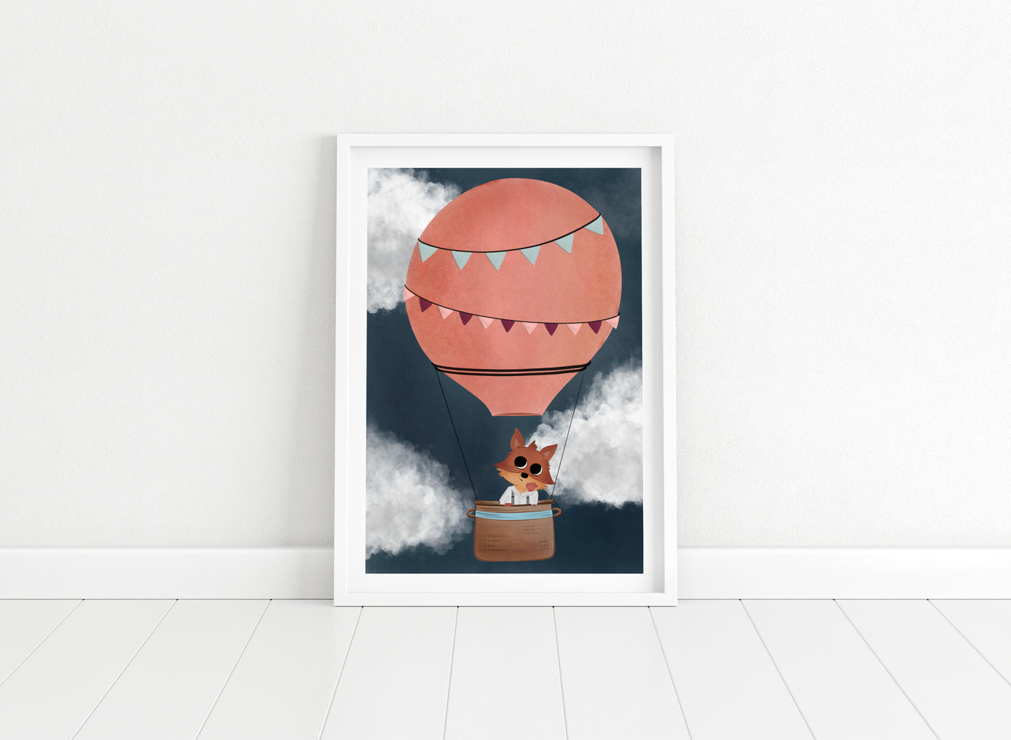 "Hot Air Balloon Ride" Whimsical Illustration Print