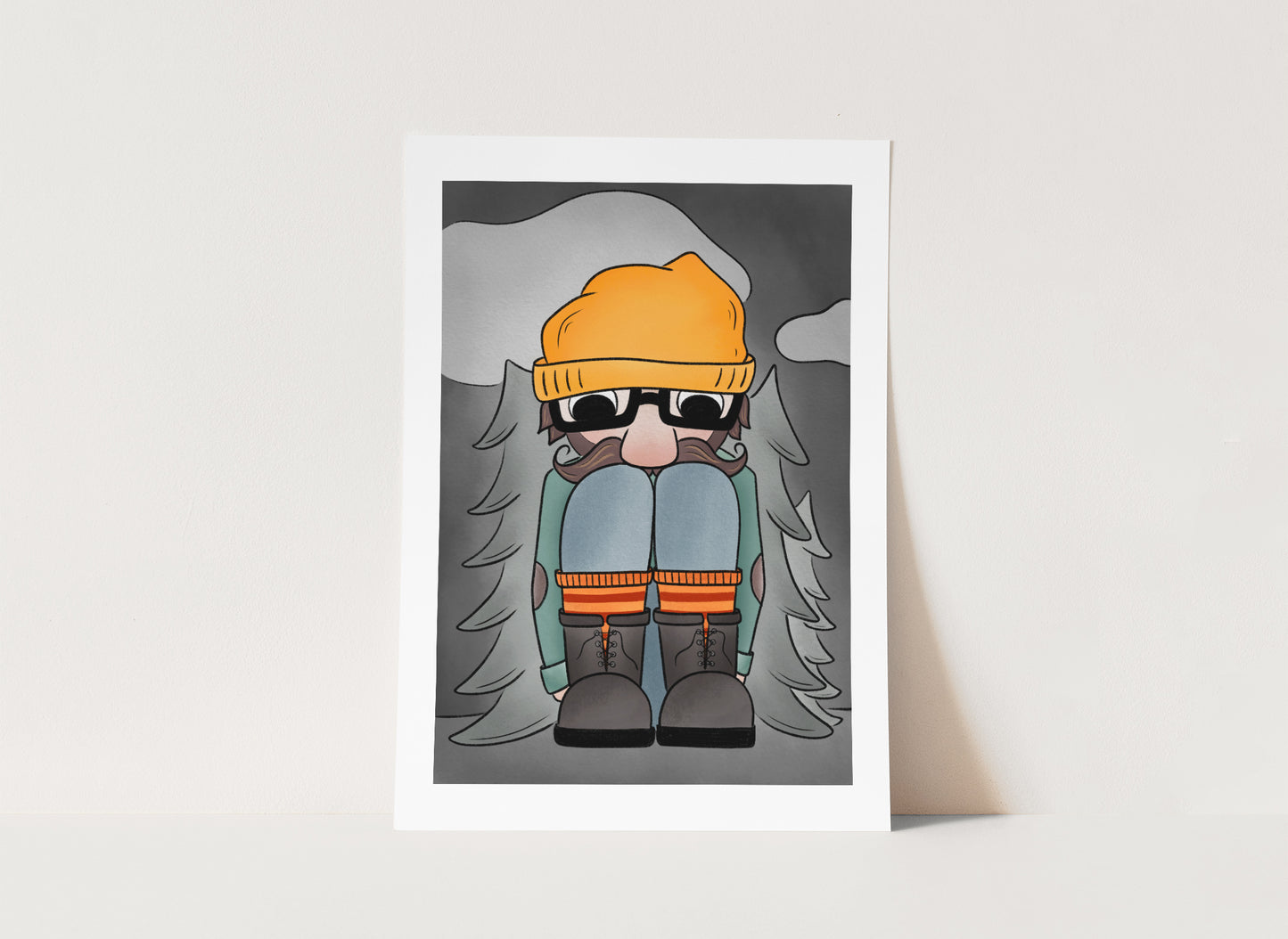 "Hiding" Whimsical Illustration Print