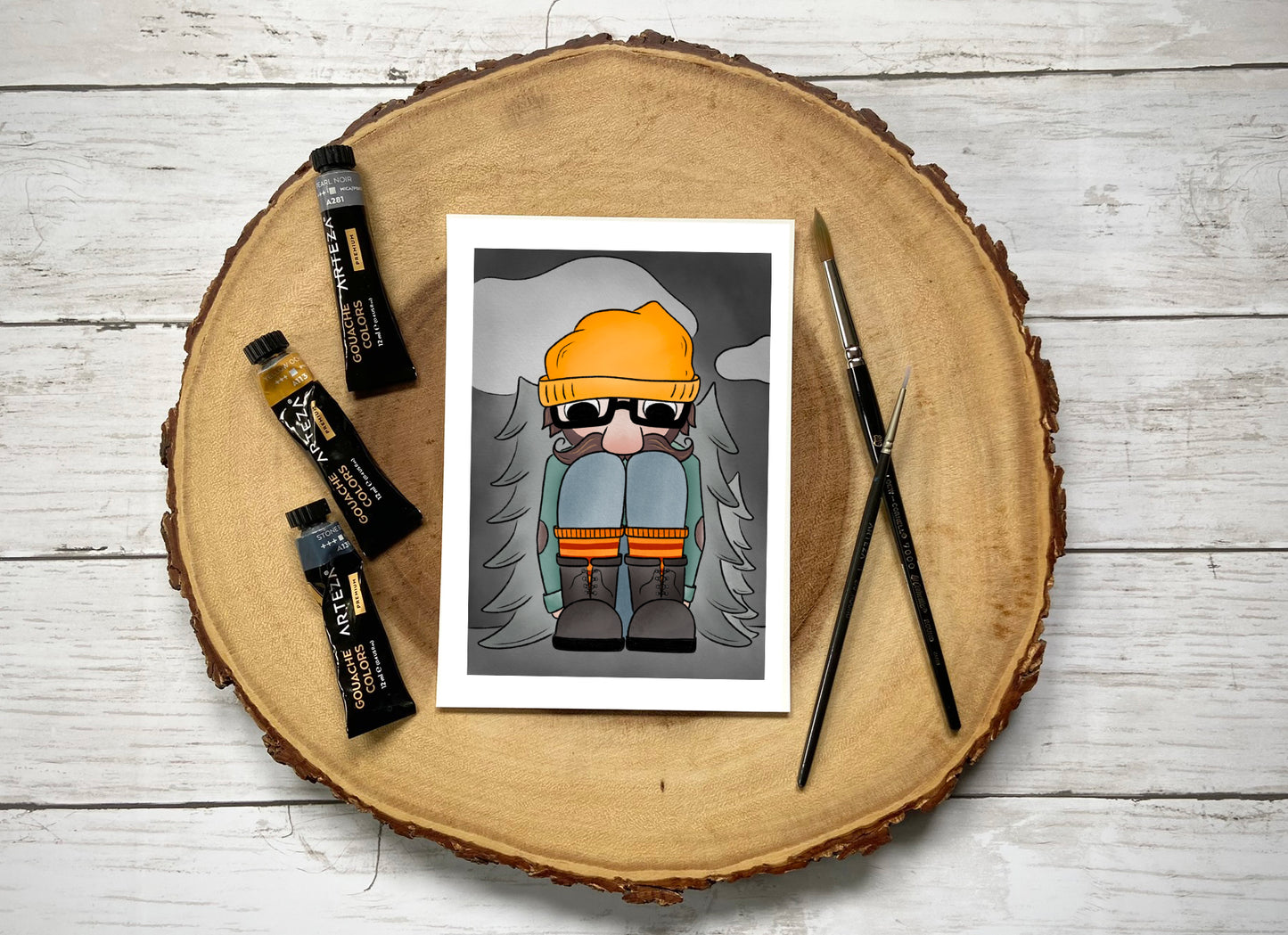 "Hiding" Whimsical Illustration Print