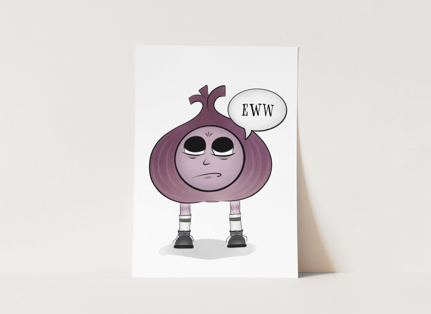 "Angsty Red Onion" Whimsical Illustration Print