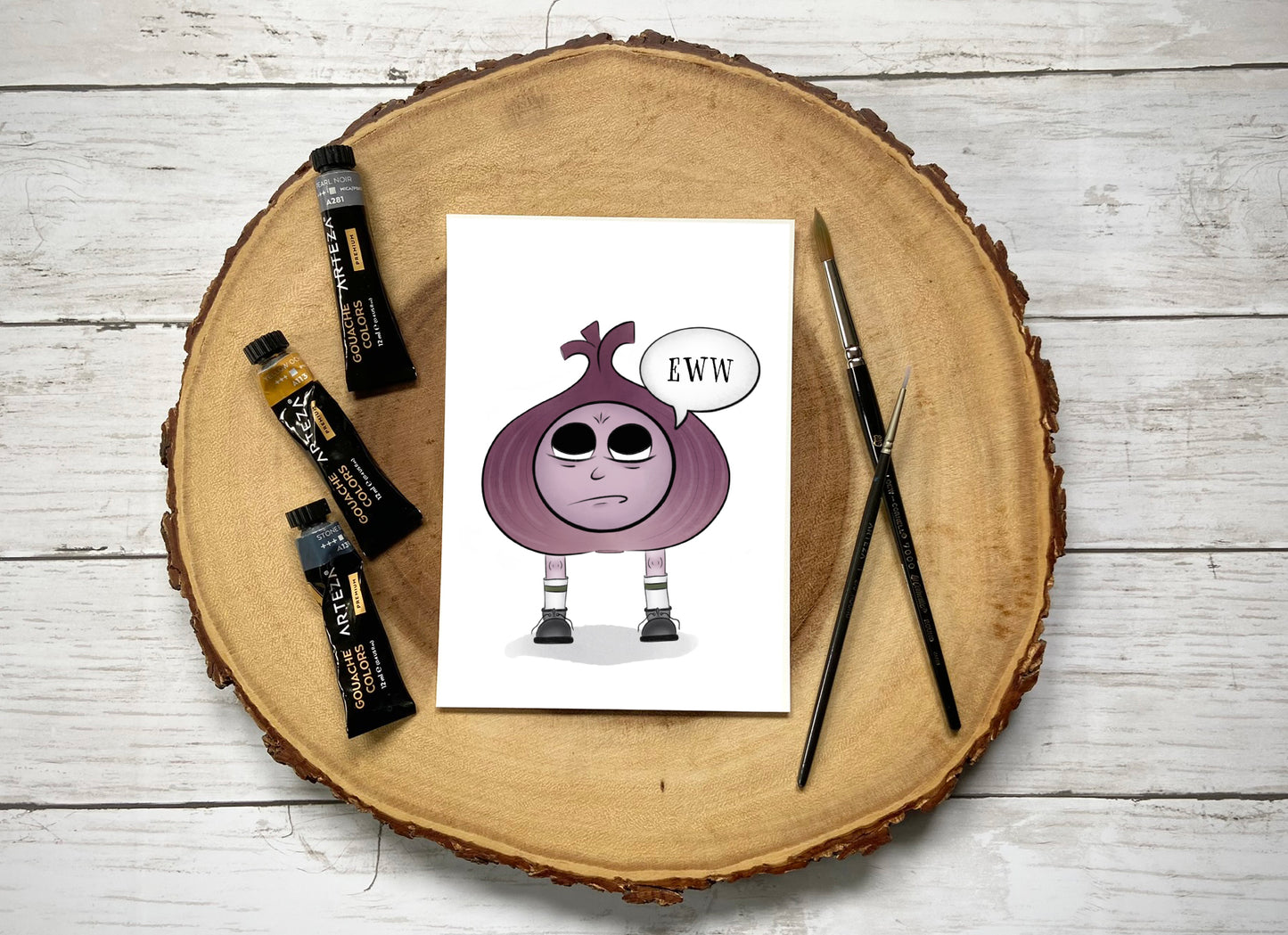"Angsty Red Onion" Whimsical Illustration Print