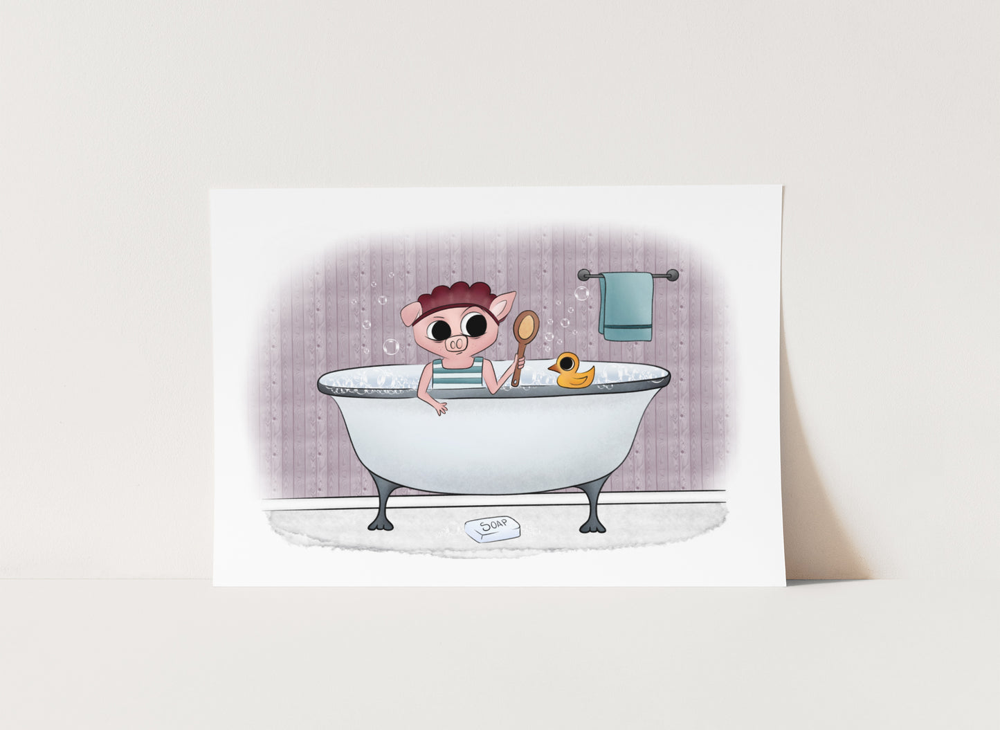 "Take a Bath (Ya Filthy Animal)" Whimsical Illustration Print