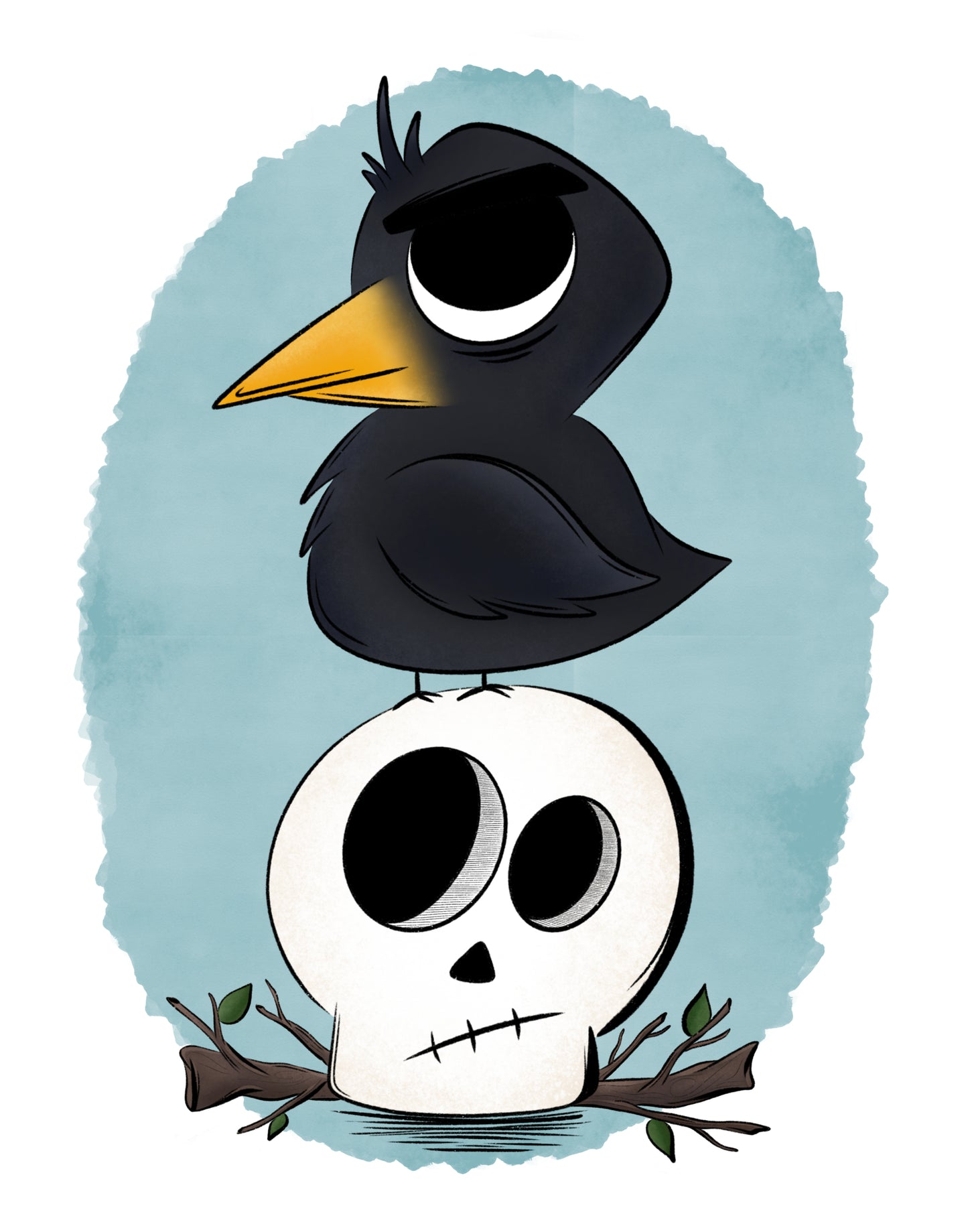 "Raven's Omen" Whimsical Illustration Print