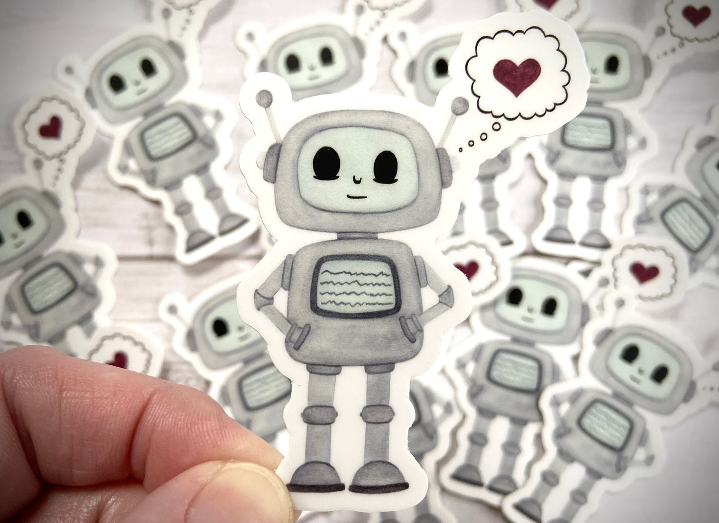 Robot Love Vinyl Sticker