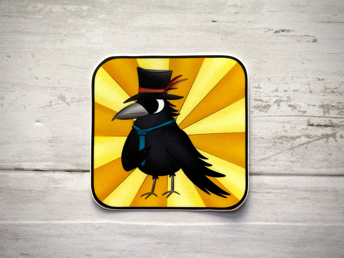 Yellow Raven Vinyl Sticker