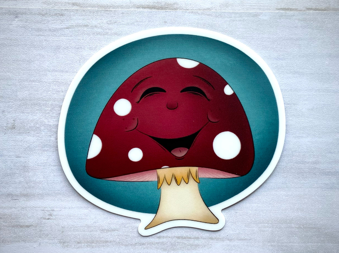 Happy Mushroom Vinyl Sticker