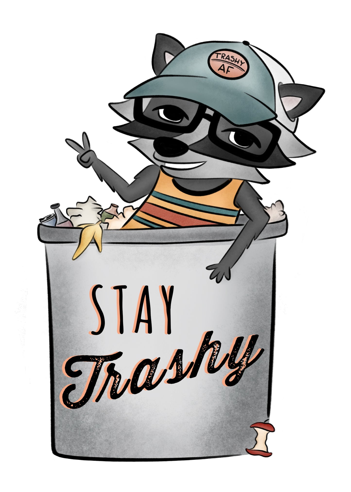 "Stay Trashy" Whimsical Illustration Print