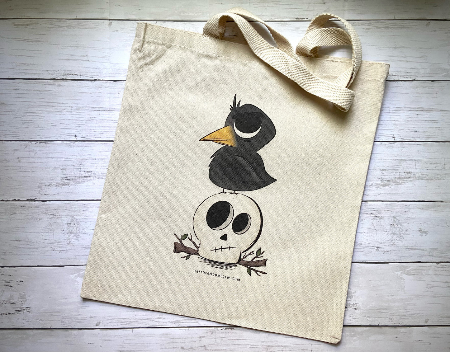 Raven & Skull Tote Bag