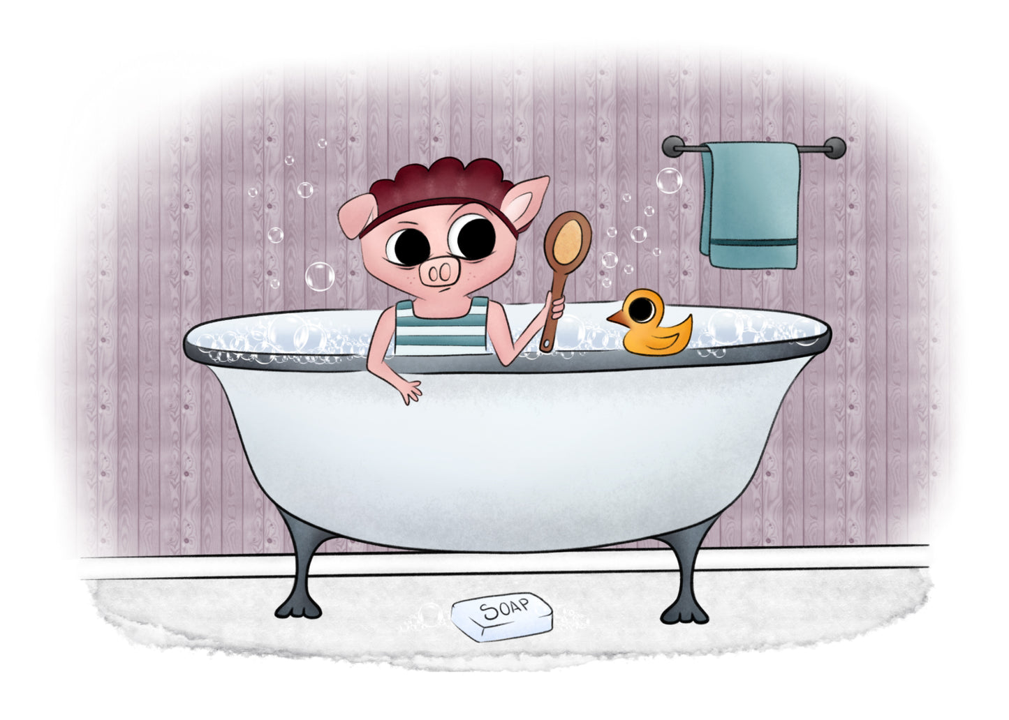 "Take a Bath (Ya Filthy Animal)" Whimsical Illustration Print