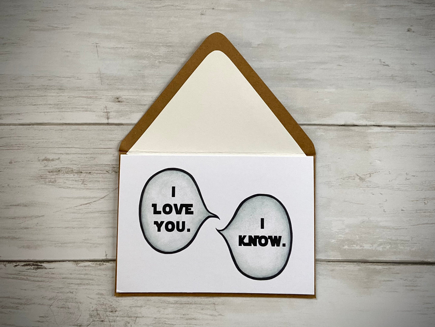 Blank Note Card | Star Wars - I Love You, I Know Notecard | Watercolor Note Card | Star Wars Greeting Card