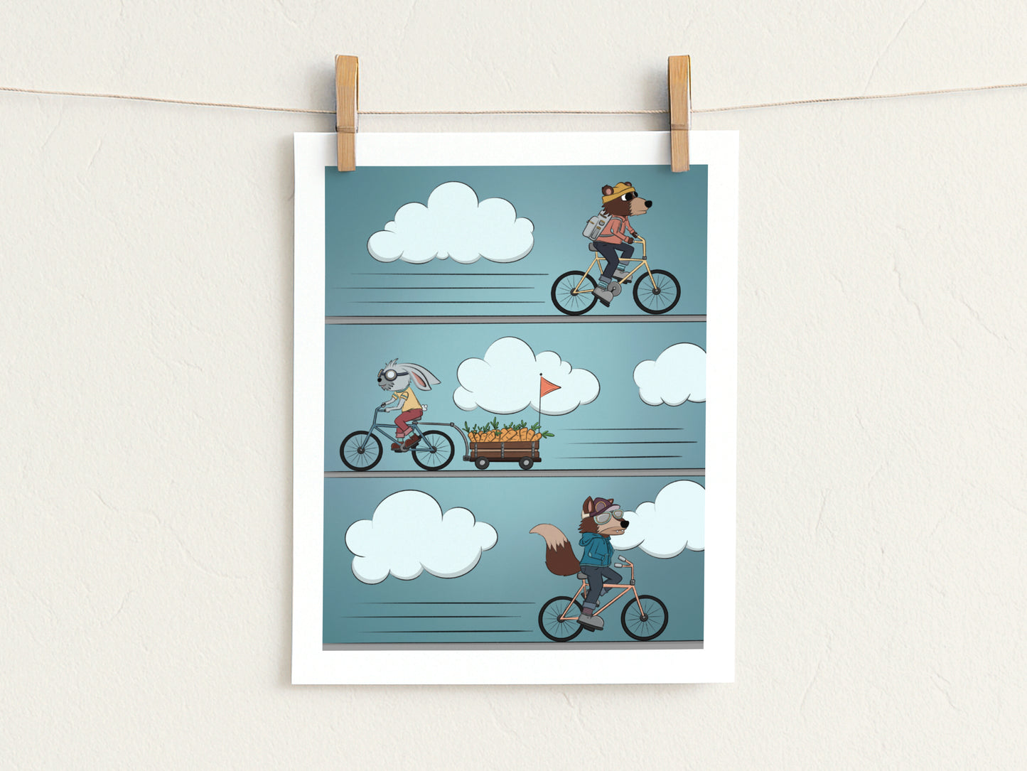 "Cycle" Whimsical Illustration Print