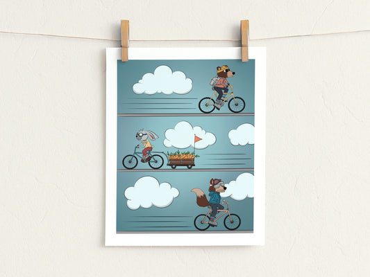 "Cycle" Whimsical Illustration Print