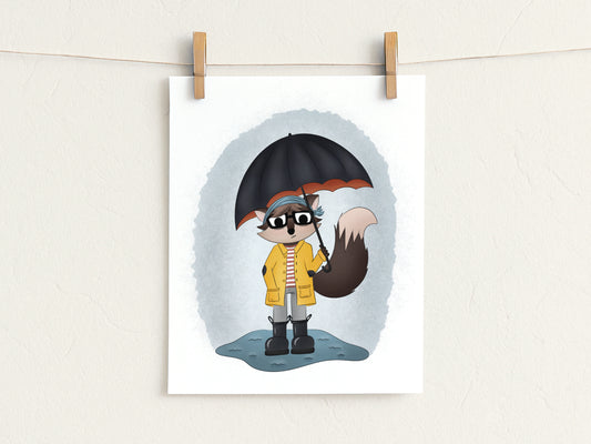 "Rain" Whimsical Illustration Print