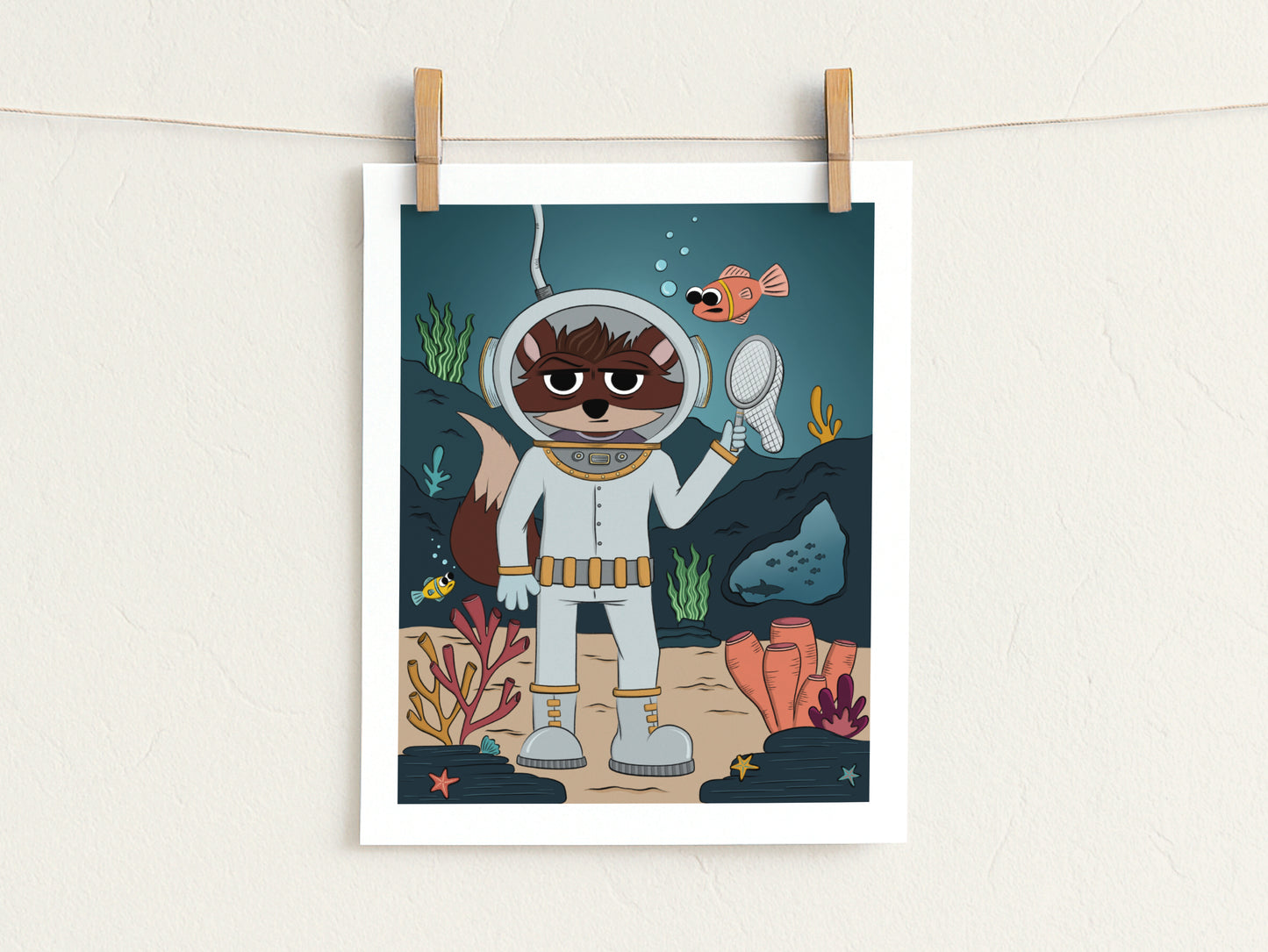"The Dive" Whimsical Illustration Print