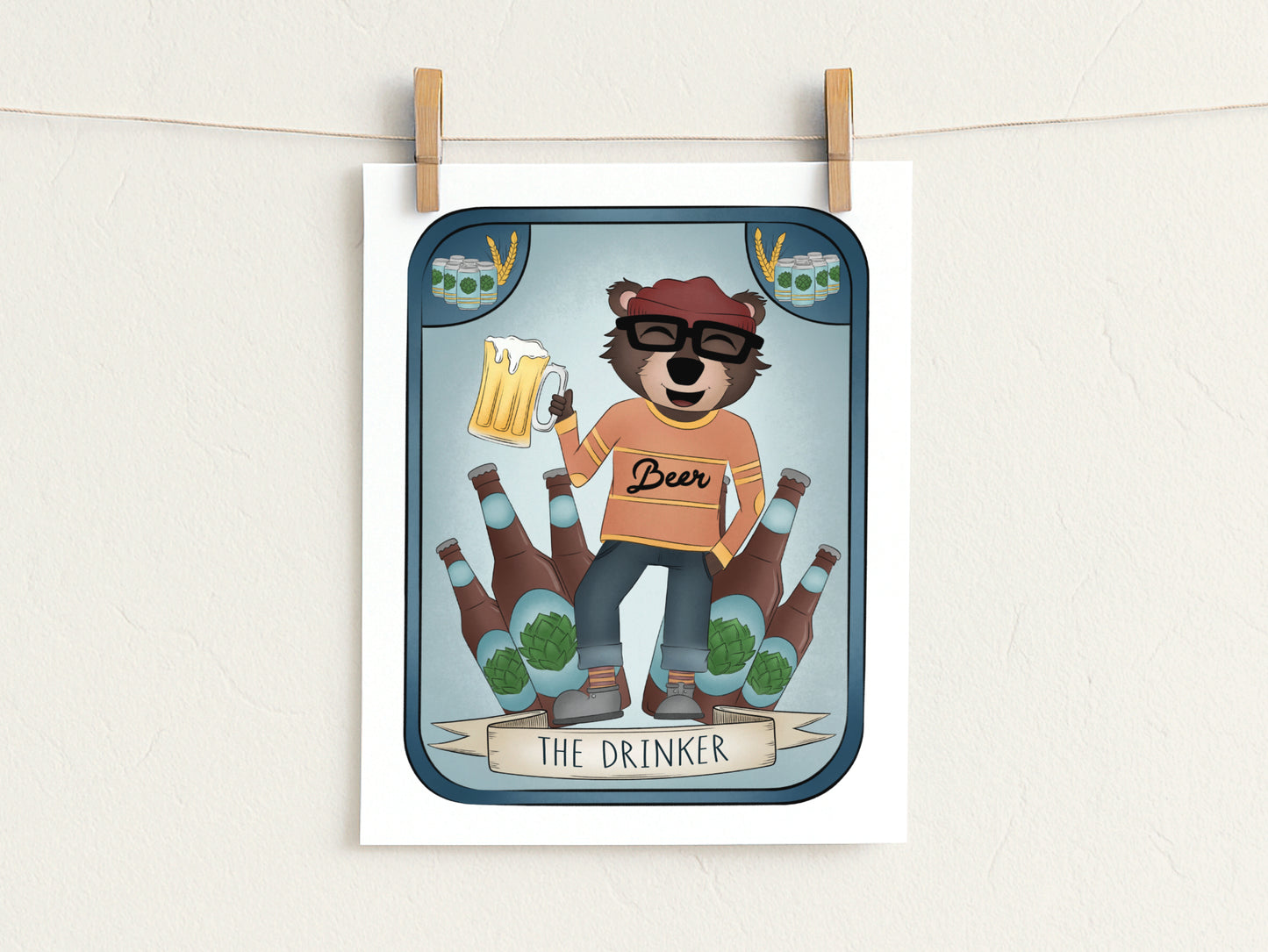 "The Drinker" Whimsical Illustration Print