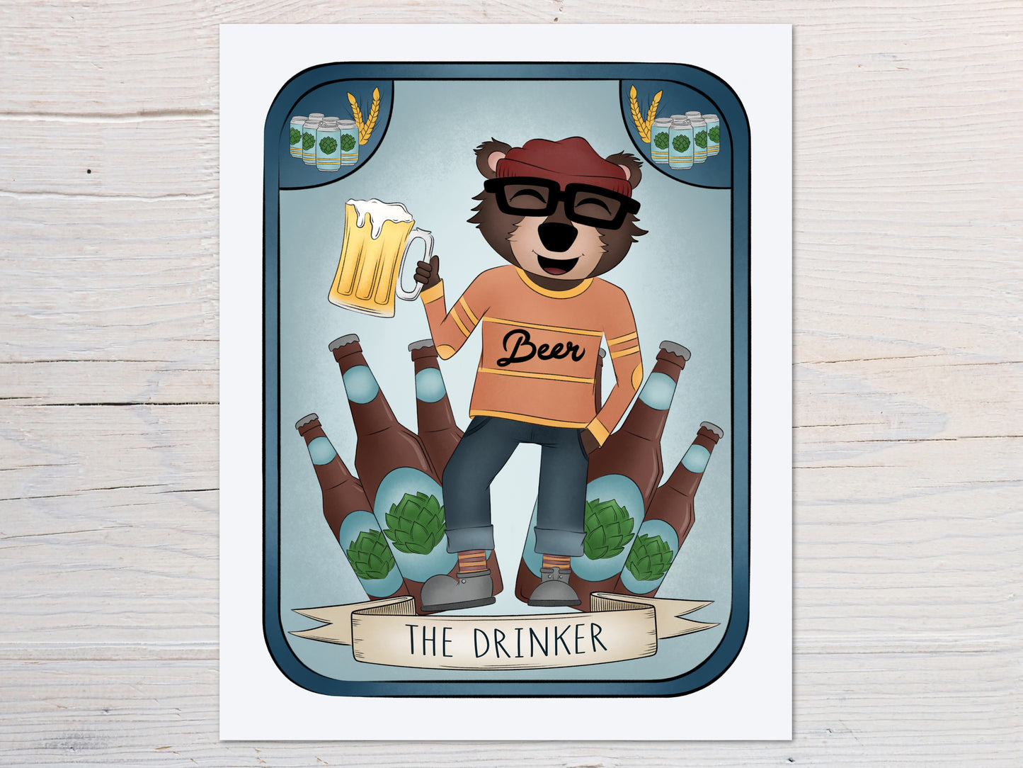 "The Drinker" Whimsical Illustration Print
