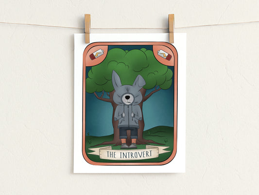 "The Introvert" Whimsical Illustration Print